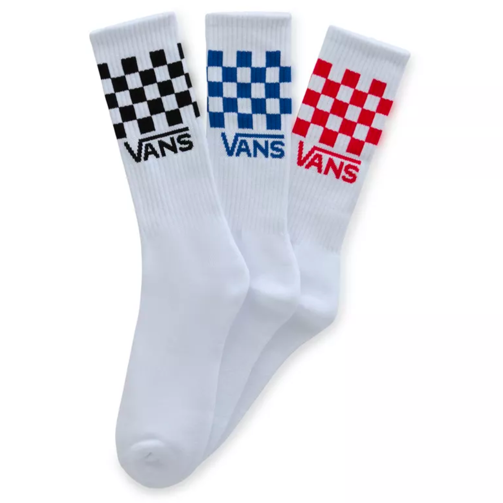 Vans Lot de 3 chaussettes courtes a carreaux classiques blanches Stoked Boardshop