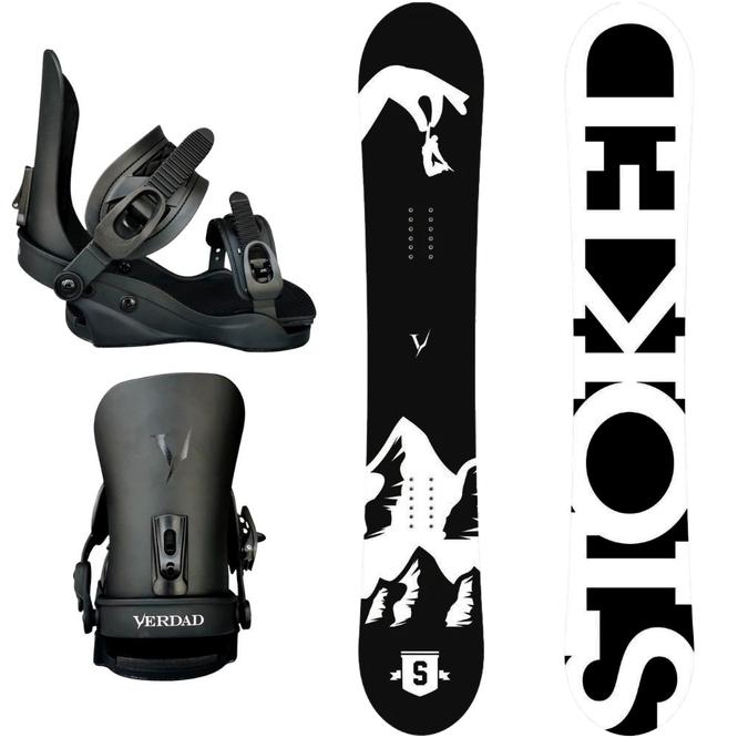 Drop-In Black 25 Snowboard + V bindings Snowboard Set