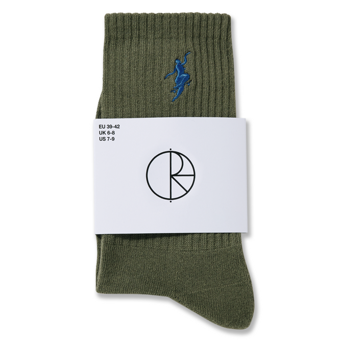 Chaussettes No Comply Olive poussiéreux/Bleu