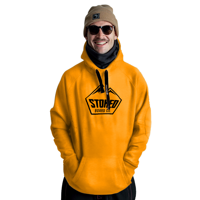 Sweat à capuche Snowboard Shred jaune