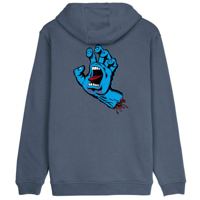 Screaming Hand Chest Hoodie Storm Grey