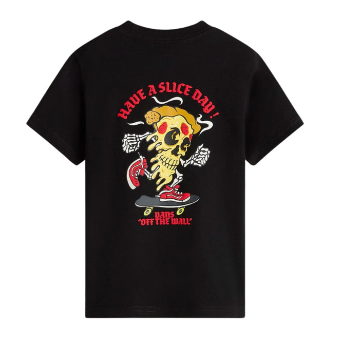 T-shirt Kids Pizza Skull Noir