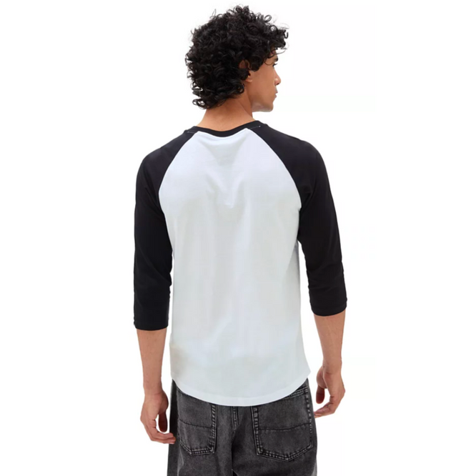 T-shirt raglan classique blanc/noir