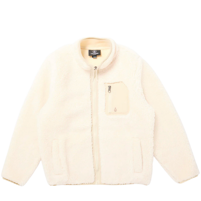 Kids Muzzer Fuzzar Zip Sherpa Sweatshirt Dirty White