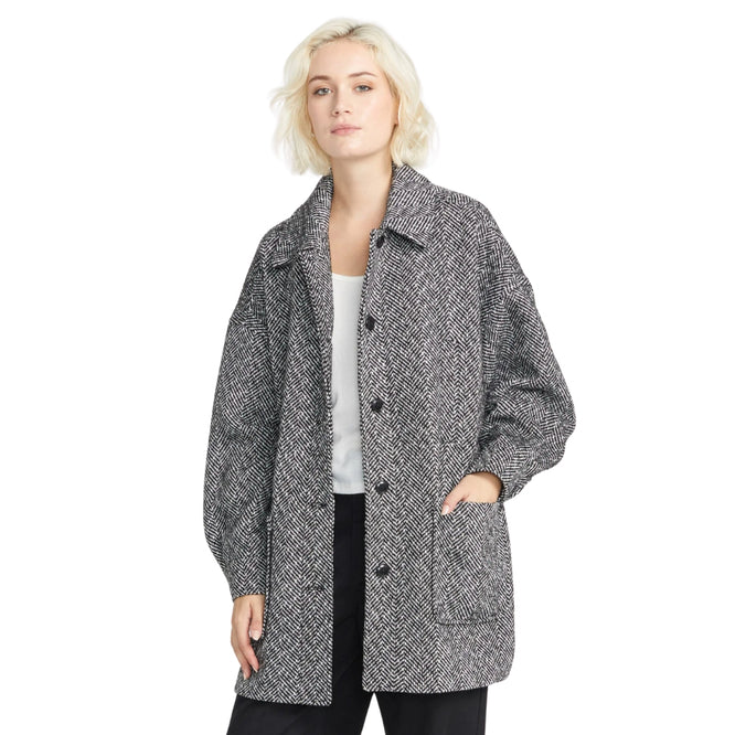 Manteau Beegy pour femme Gris chiné