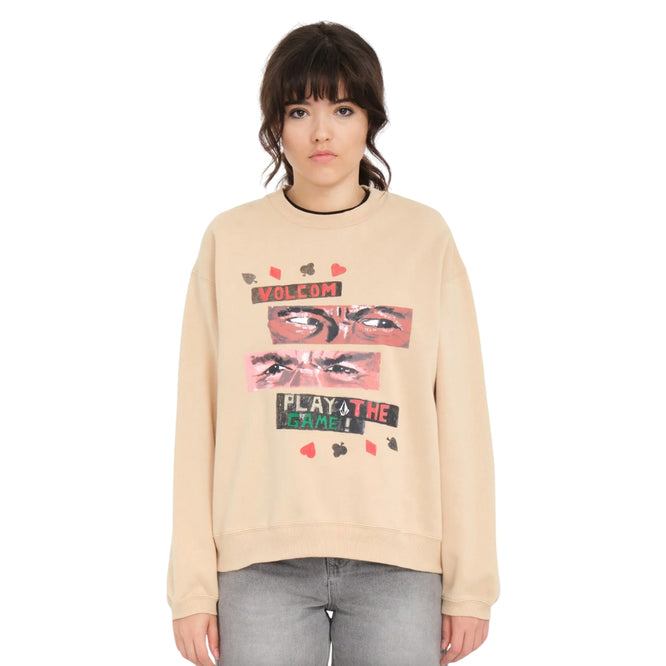 Womens Play The Sweatshirt Khaki