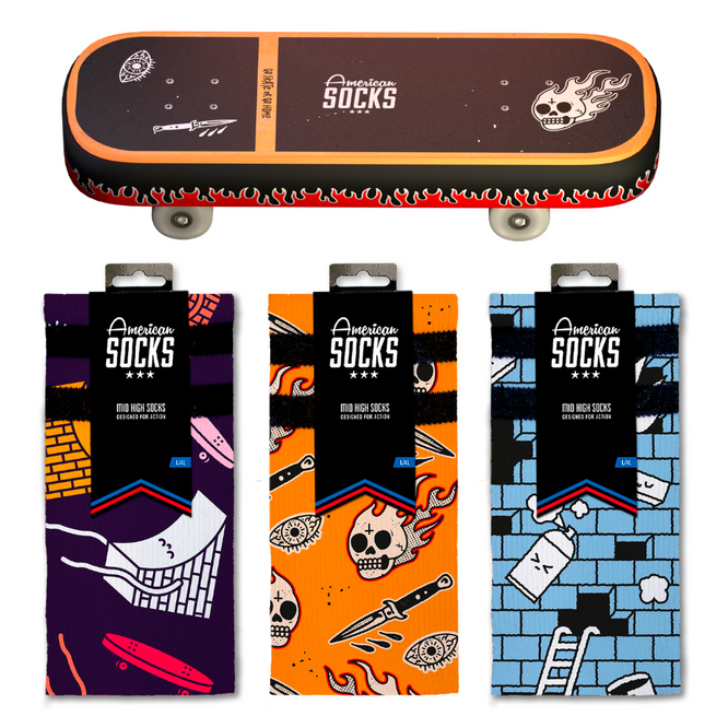 Chaussettes de skateboard Boîte cadeau