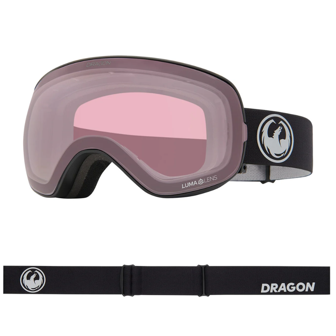 X2S Nouveau Black / LumaLens Red Ionized + LumaLens Light Rose Snowboard Goggles