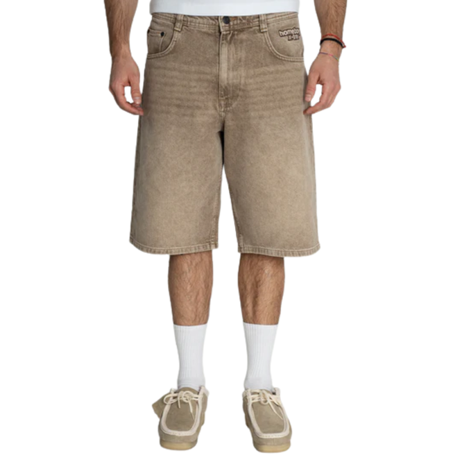 X-Tra Baggy Dye Denim Shorts Washed Brown