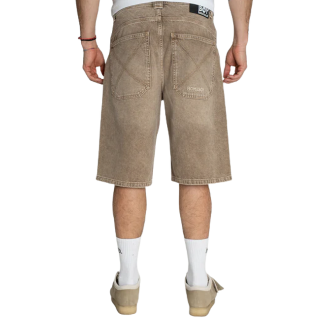 X-Tra Baggy Dye Denim Shorts Washed Brown