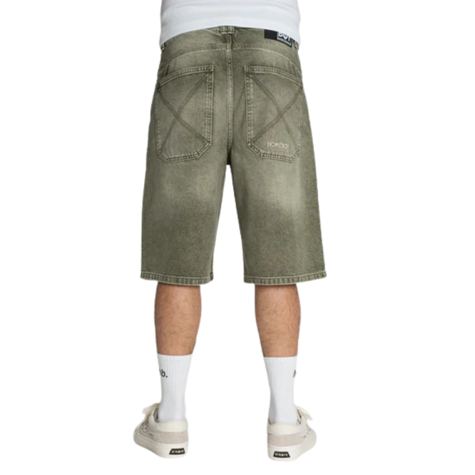 X-Tra Baggy Dye Denim Shorts Washed Green