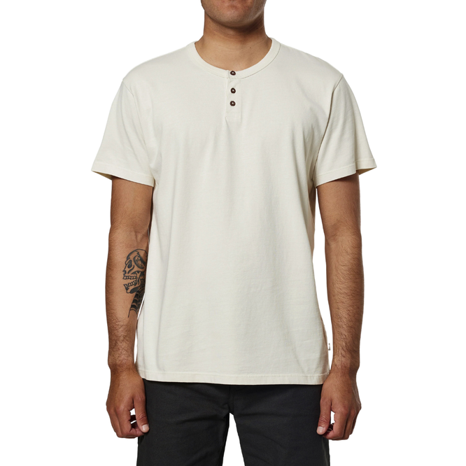 Mesa Henley T-shirt Vintage Blanc