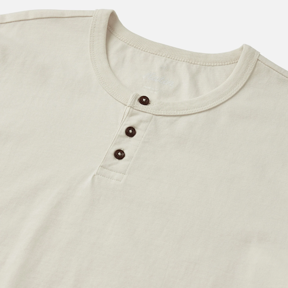 Mesa Henley T-shirt Vintage Blanc