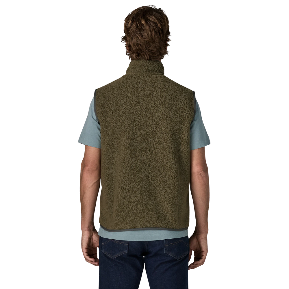 Retro Pile Fleece Vest Basin Green