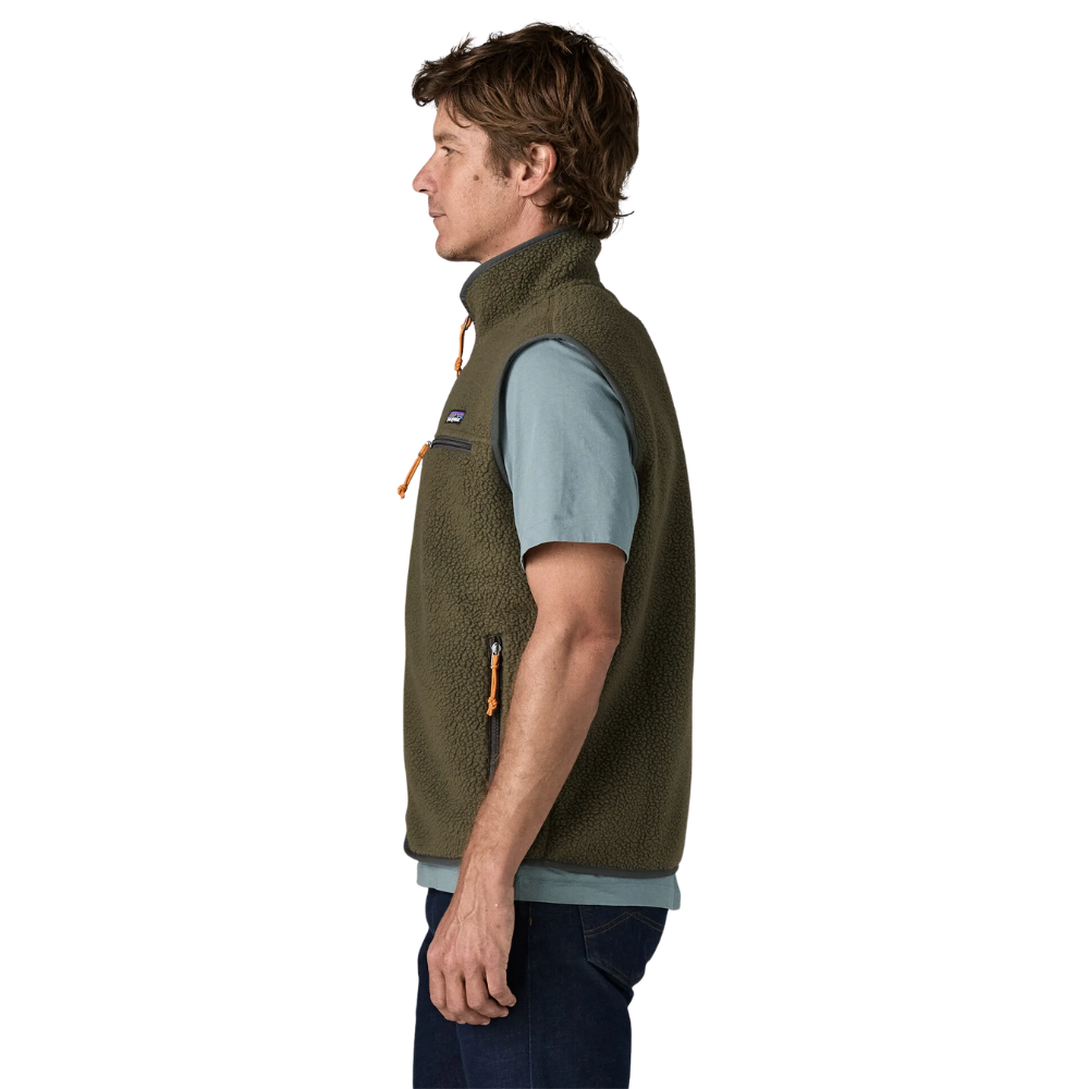 Retro Pile Fleece Vest Basin Green