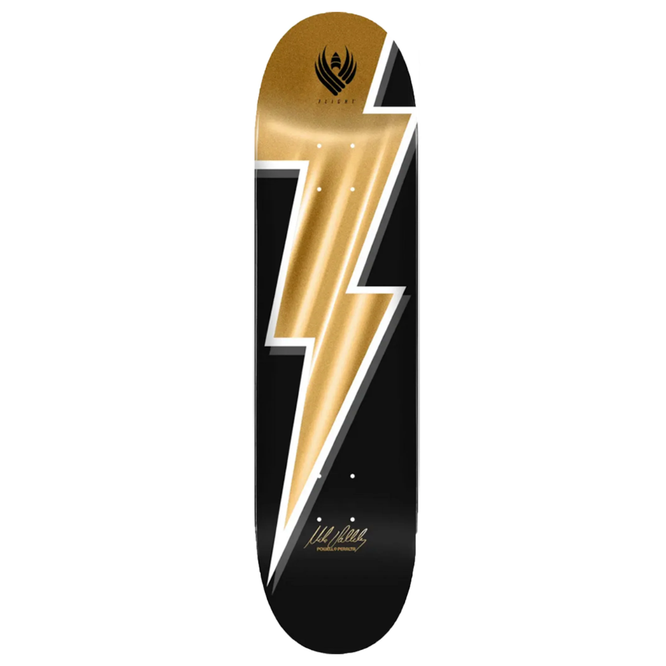 Flight Pro Shape 308 Mike Valley Lightning Bolt Gold Foil 8.75 Skateboard Deck