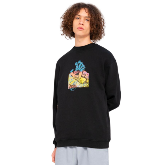 Screaming Hand Divide Crew Sweatshirt Noir