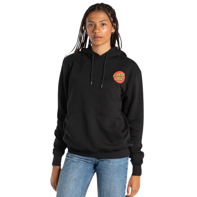 Womens Classic Dot Chest Hoodie Noir