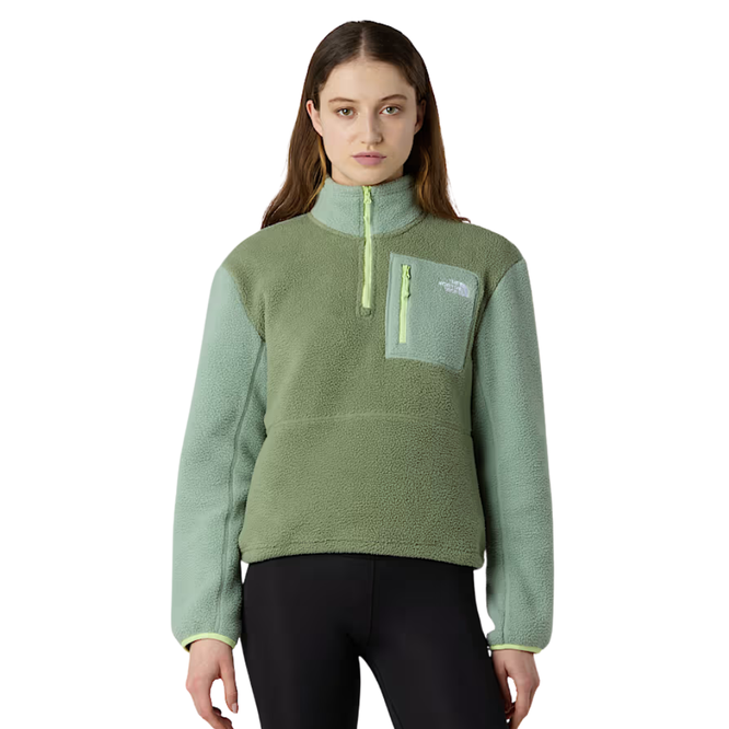 Womens Yumiori 1/4 Zip Fleece Jacket Bark Mist/Slate Moss