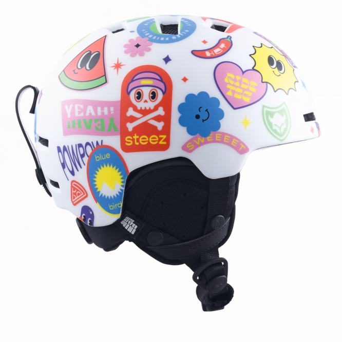 Kids Nipper Mini Graphic Design White Happy Sticker Helmet