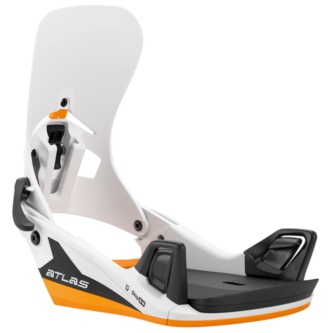 Fixations de snowboard Atlas Step-On White/Orange 2025