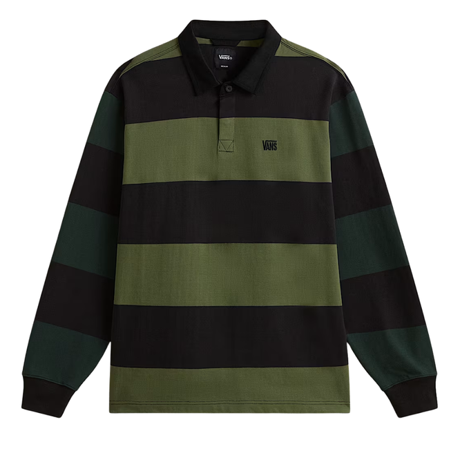 2-Tone Stripe Ward Longsleeve Black/Green Balsam