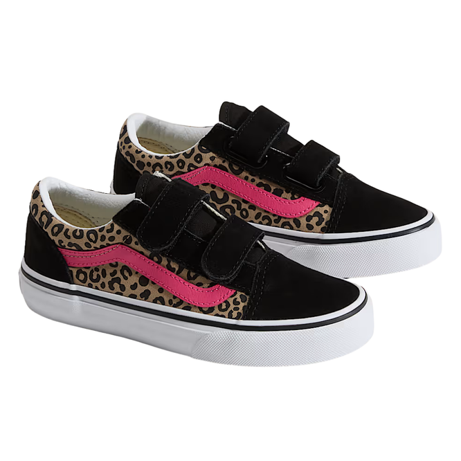 Kids Old Skool V Leopard Pop Incense/ Pink Velvet/ Black