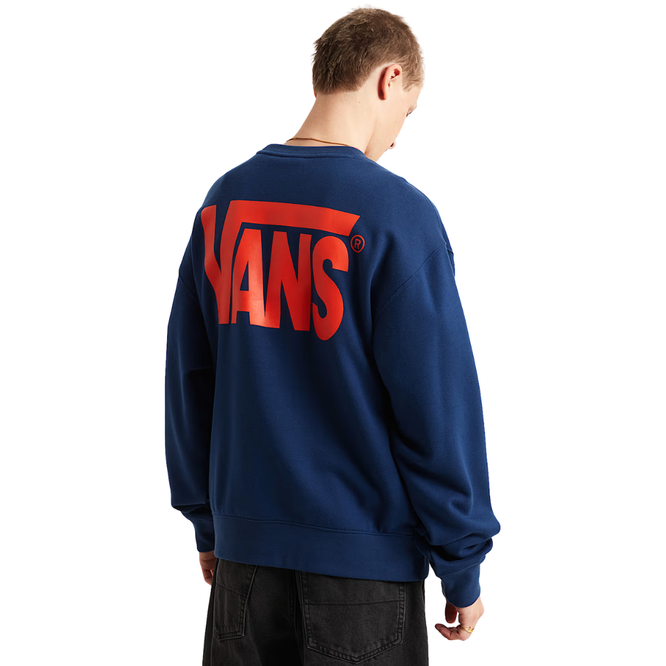 Stretch Logo Crewneck Deep Indigo/Flame