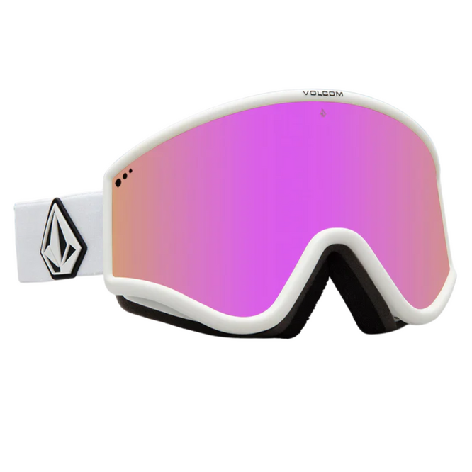 Masque de snowboard Yae Matte White + Pink Chrome Lens