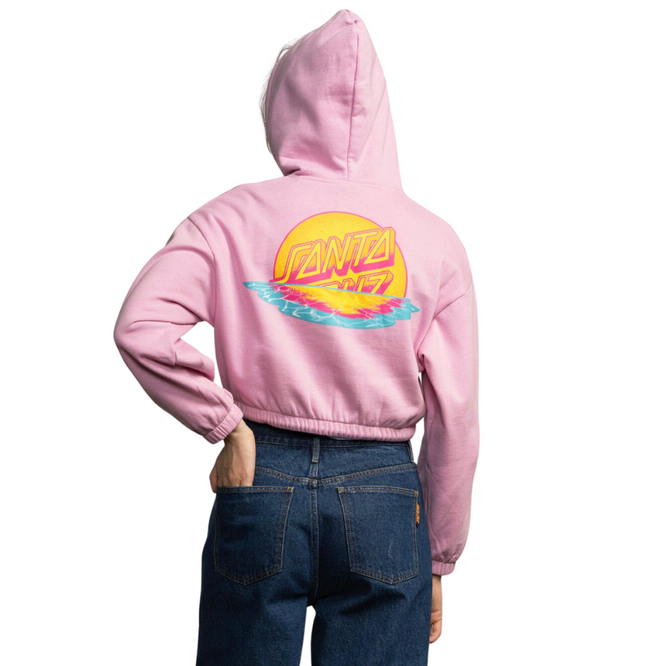 Womens Sunrise Dot Zip Hoodie Fondant Pink