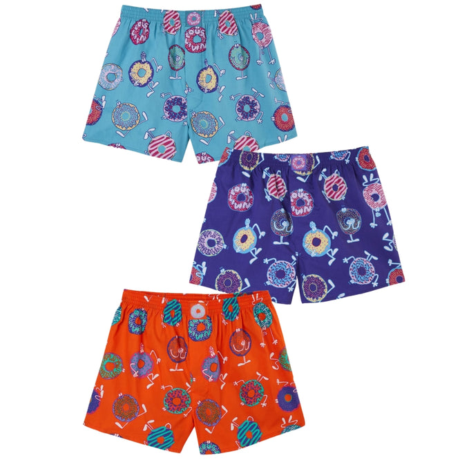 Boxershorts Donuts 3pack Marine/ Bleu/ Orange