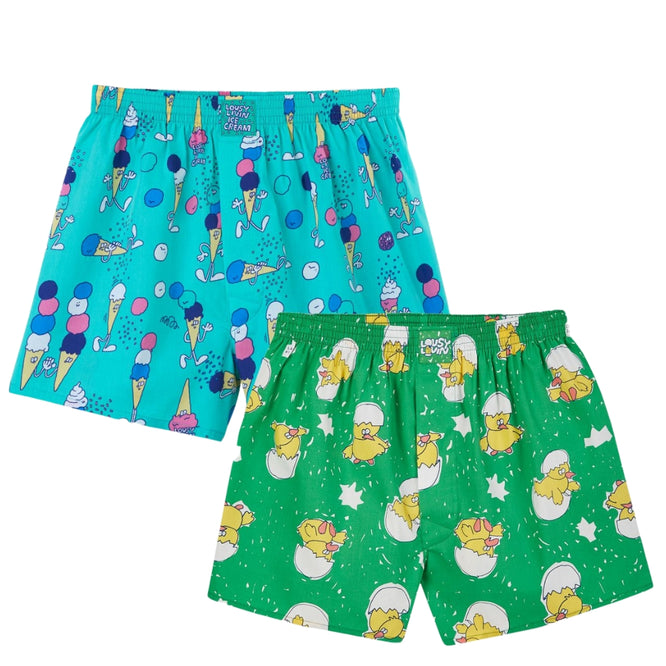 Küken & Icecream 2pack Boxershorts Vert