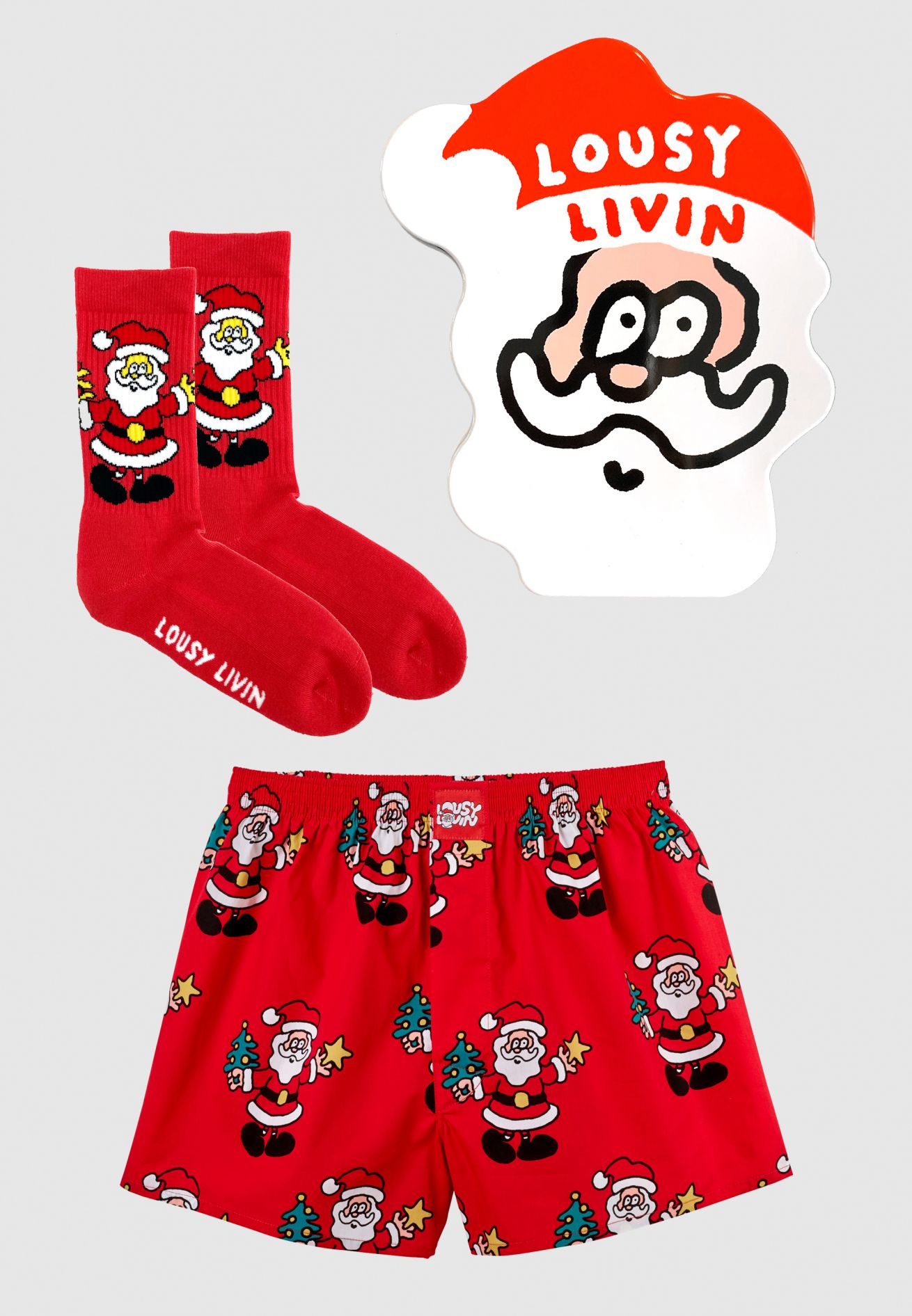 Lousy Livin Boxer Donut - Mutande Uomo Fantasia Ciambella - Rosso Taglia S