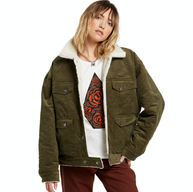 Veste réversible Woodstone pour femme - Olive