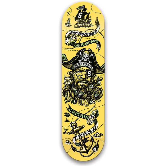 Captain Trash Jaune Skateboard Deck