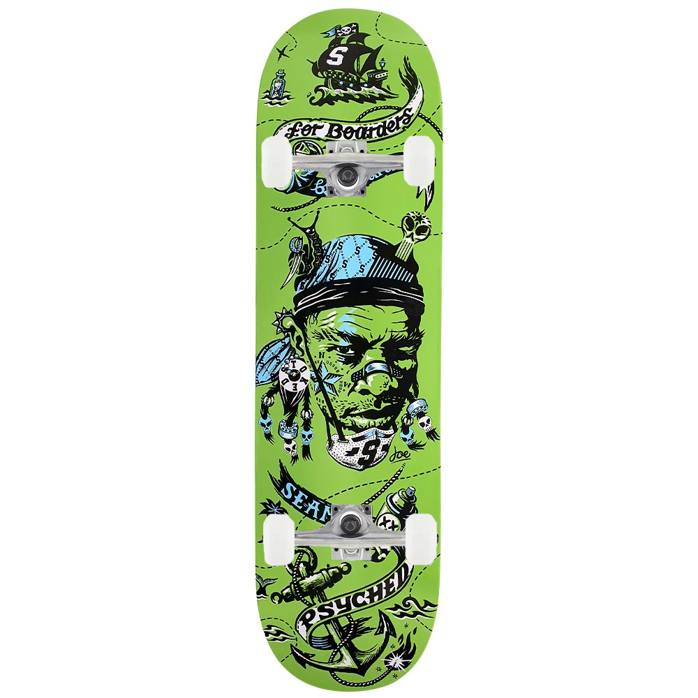 Seaman Psyched Green Skateboard complet