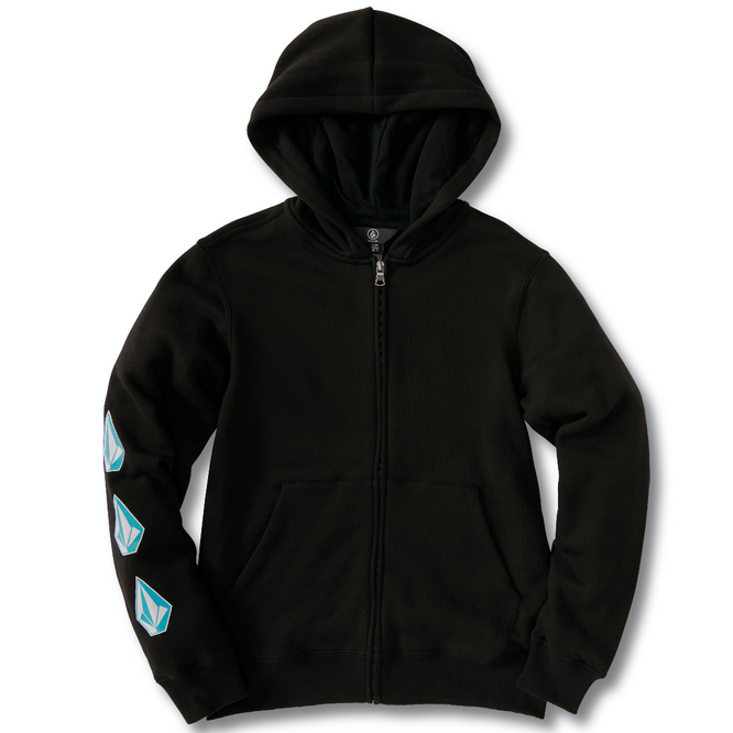 Kids Iconic Stone Zip Hoodie Noir