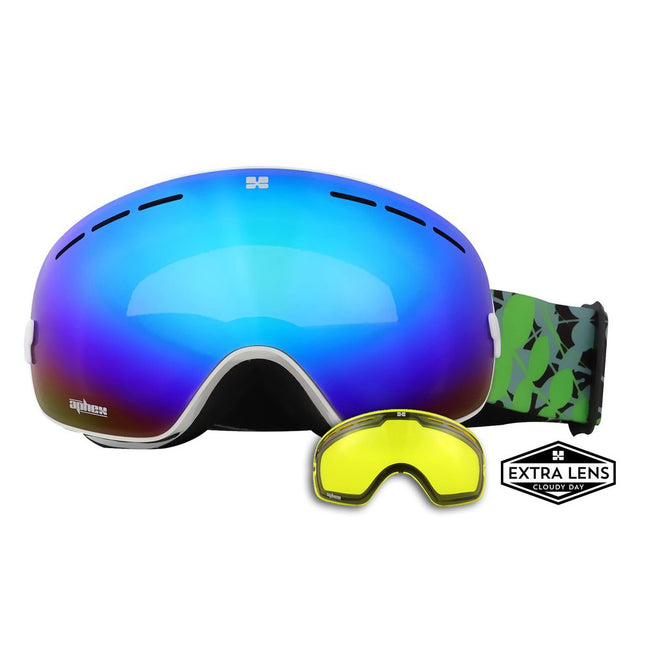 Monture blanche Krypton/Lentille bleue Revo + lentille jaune S1