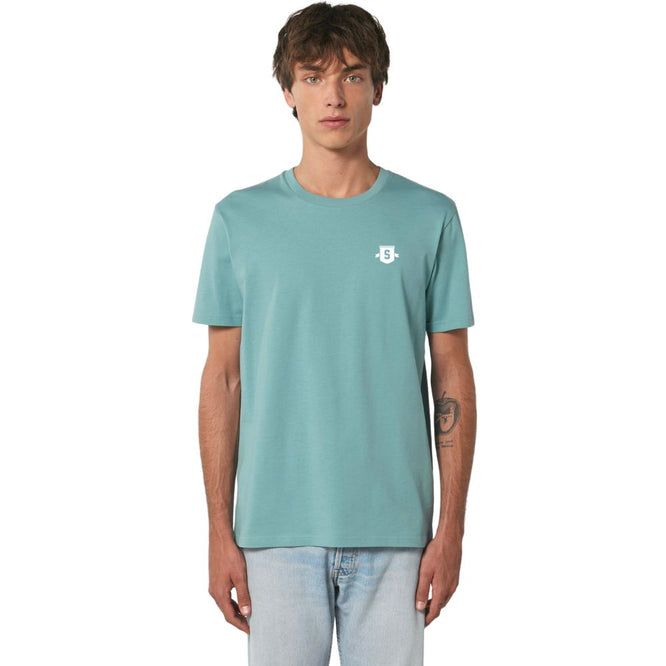 T-shirt Mini Shield Teal Monstera