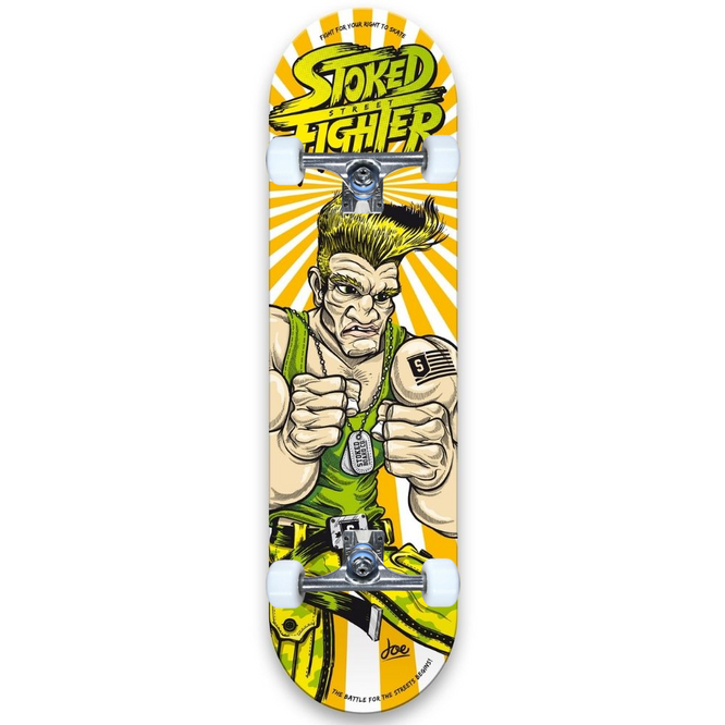 Skateboard complet Stoked Street Fighter jaune