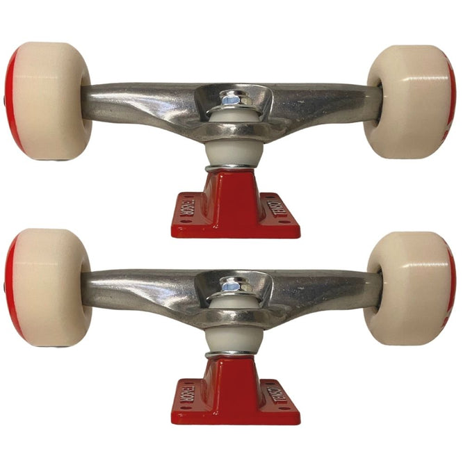 Almost Repeat Truck And Wheel Combo Raw/Red 5.25" Skateboard Trucks